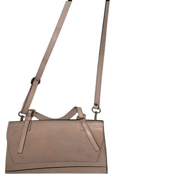 Pale Leather Italian Handmade Structured Satchel Handbag With Adjustable Straps - Picture 6 of 9